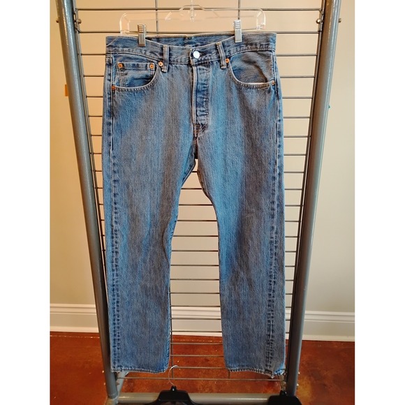 Levi's Other - Levis 501 Original Fit Mens Jeans 32x32 Medium Wash Blue Straight Leg Button Fly